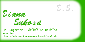 diana sukosd business card